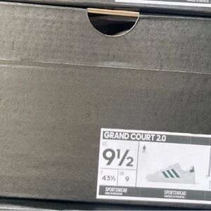 adidas Grand Court 2.0 Sneakers - White with Green Accents